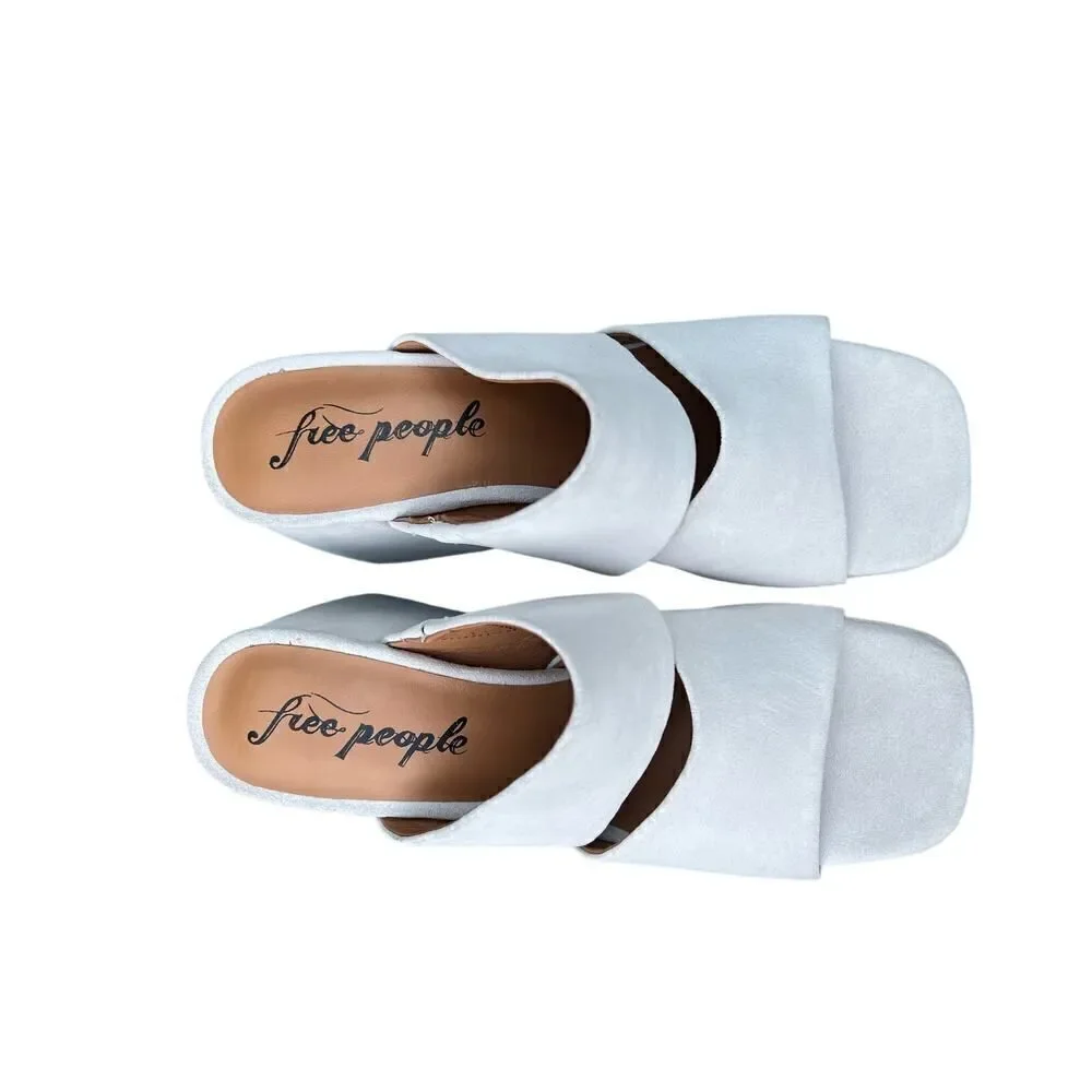 Free People NWOT Love Is Everywhere Platform Sandal Salt Gray Size 38.5 US 8.5